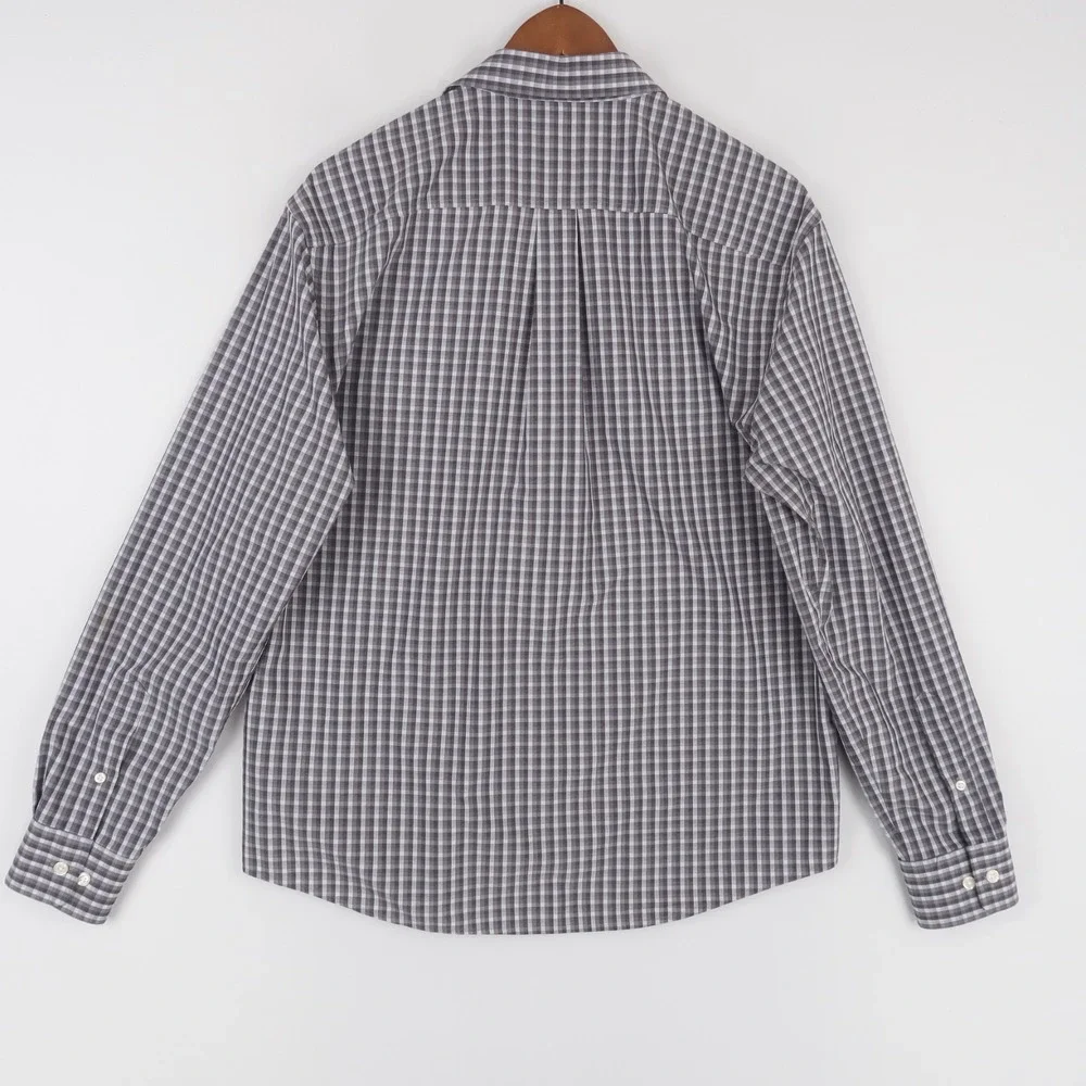 Johnnie-O Leonard Shirt Mens M Gray Check Prep Formance Long Sleeve Button Down - Picture 2 of 10